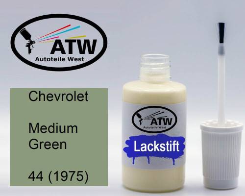 Chevrolet, Medium Green, 44 (1975): 20ml Lackstift, von ATW Autoteile West.